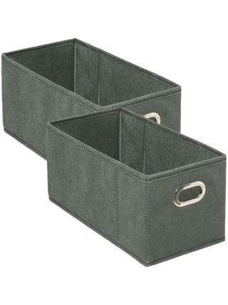 Lot de 2 Boites de rangement en tissu avec poignée