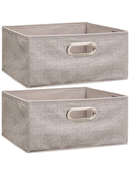 Lot de 2 Boites de rangement en tissu - Kiabi