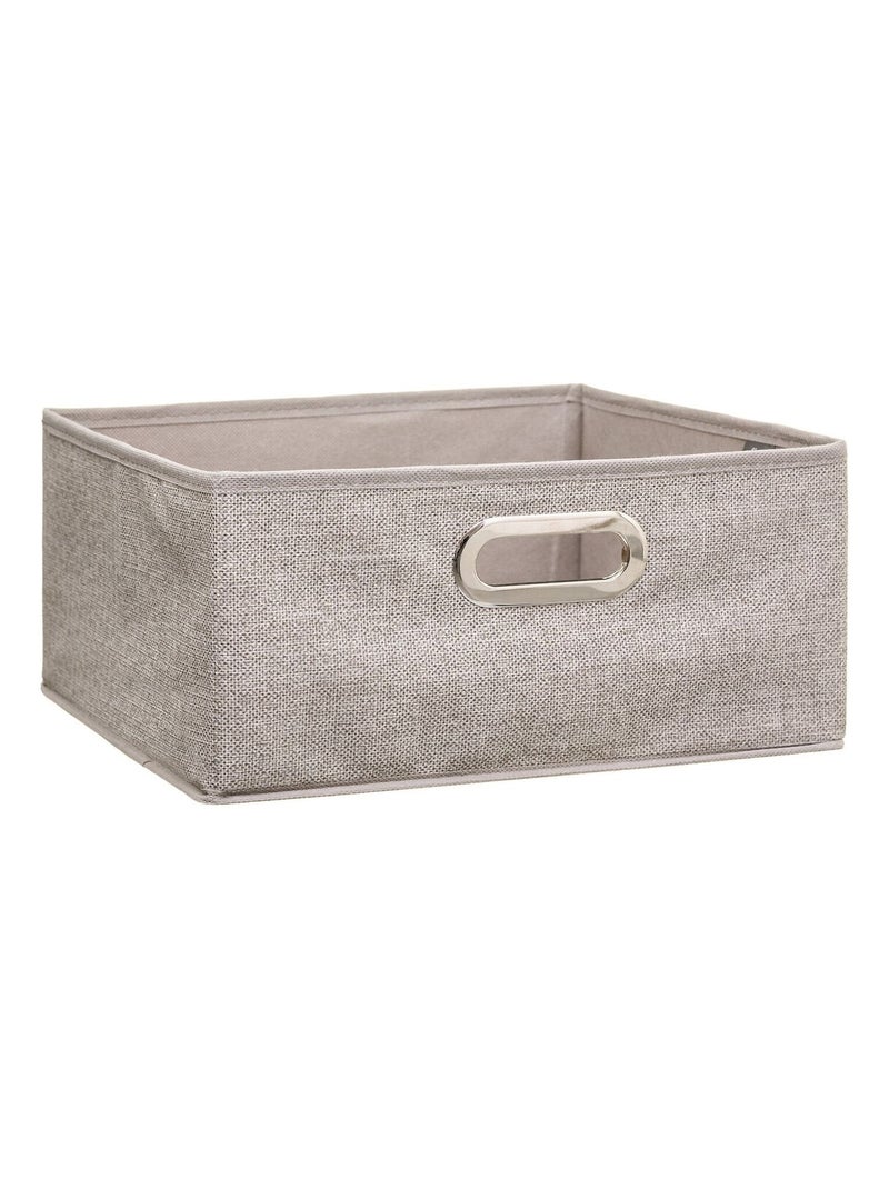 Lot de 2 Boites de rangement en tissu Beige - Kiabi