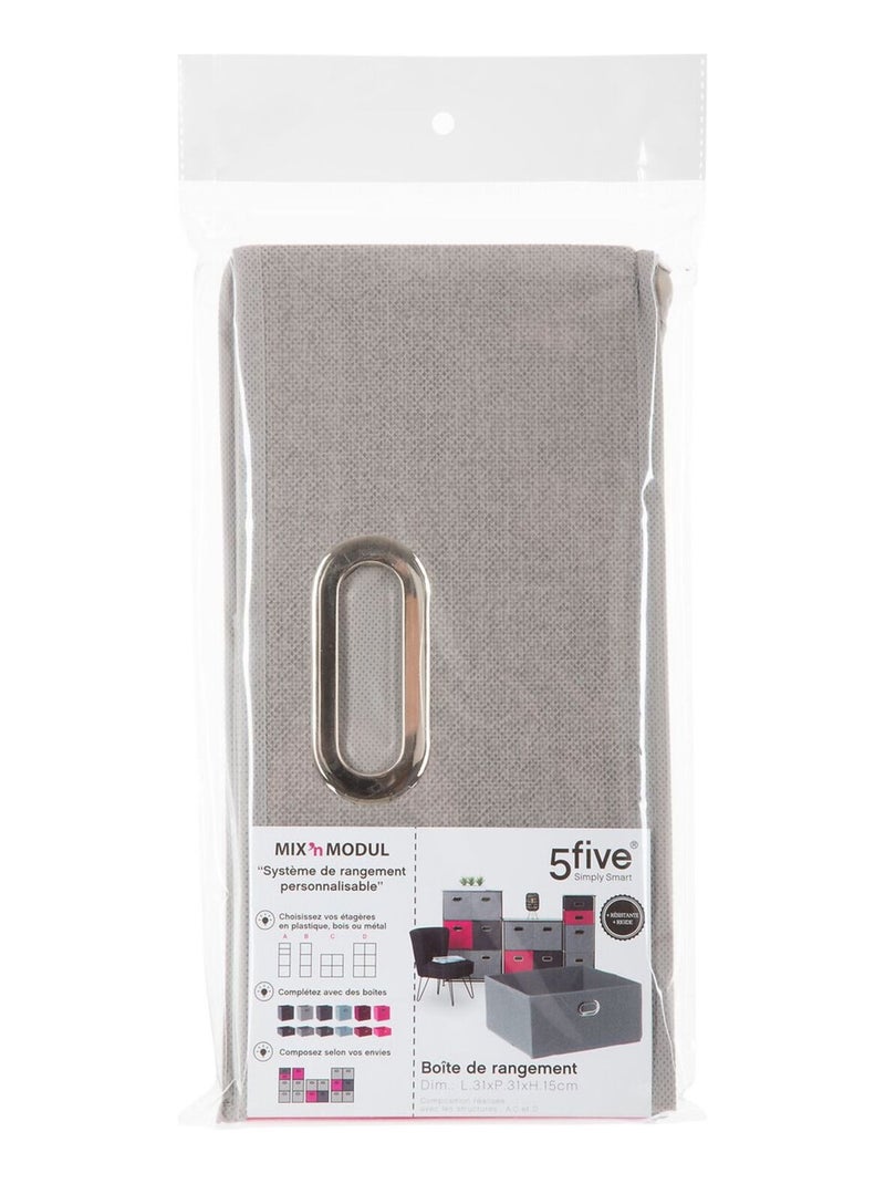 Lot de 2 Boites de rangement en tissu Beige - Kiabi