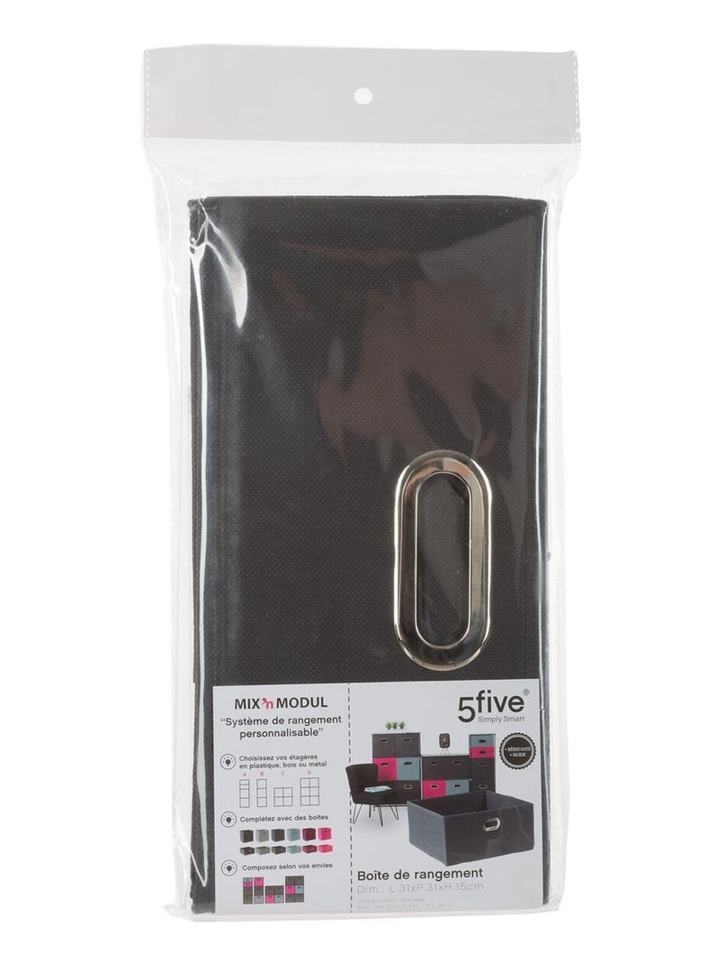 Lot de 2 Boites de rangement en tissu Gris - Kiabi