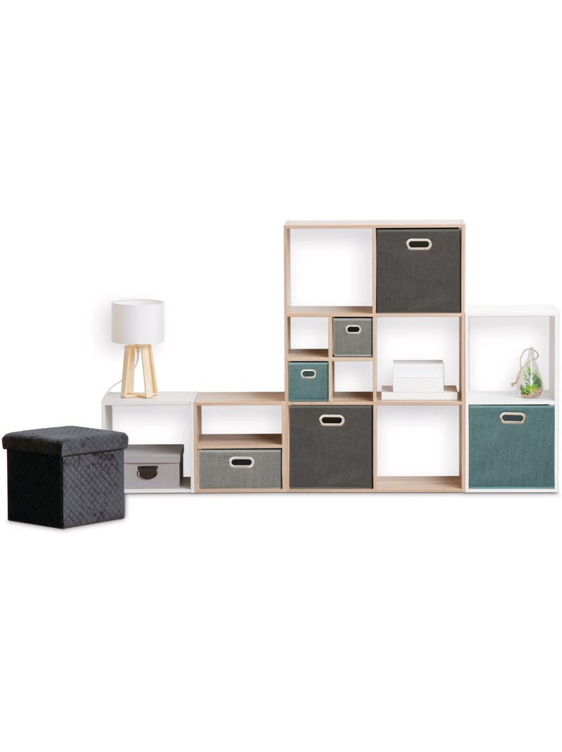 Lot de 2 boîtes de rangement en tissu MIX'N MODUL Bleu clair - Kiabi