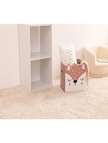 Lot de 2 boites de rangement enfant en velours biche