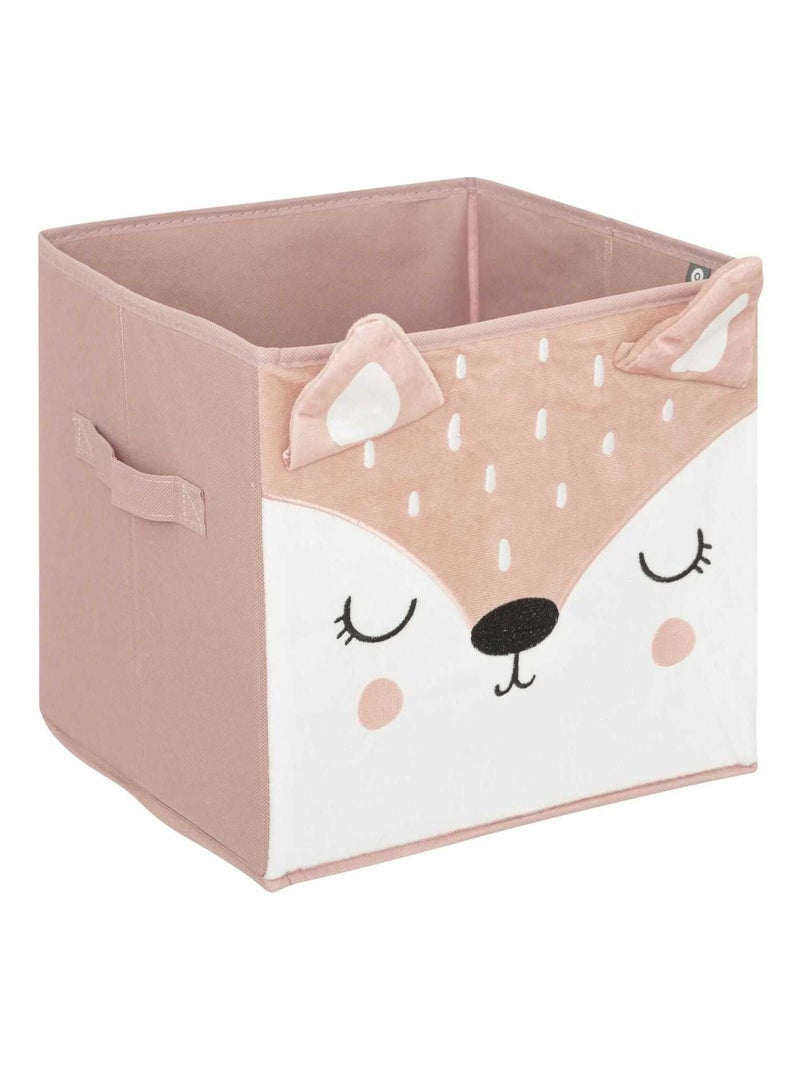 Lot de 2 boites de rangement enfant en velours biche Rose - Kiabi