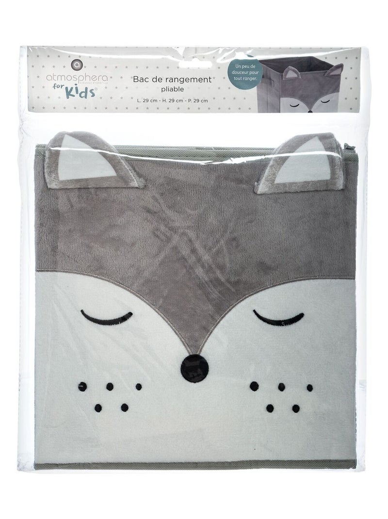 Lot de 2 boîtes de rangement enfant renard en velours JOEY Gris - Kiabi