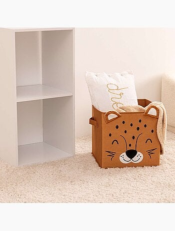 Lot de 2 boîtes de rangement enfant tigre en velours JOEY