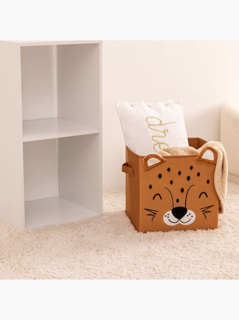 Lot de 2 boîtes de rangement enfant tigre en velours JOEY Marron - Kiabi