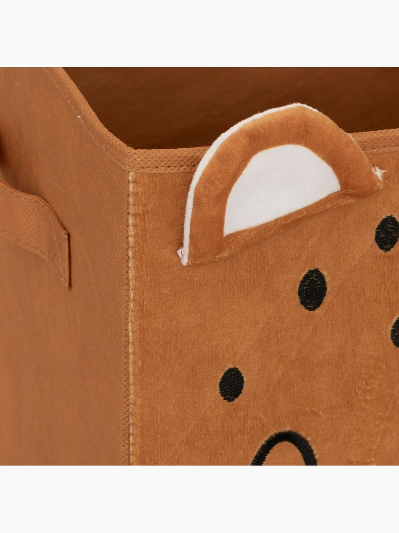 Lot de 2 boîtes de rangement enfant tigre en velours JOEY Marron - Kiabi