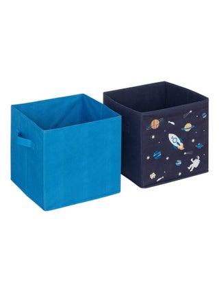 Lot de 2 boites de rangement Espace en tissu