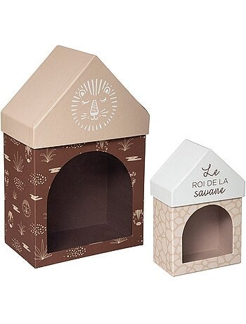 Lot de 2 boites de rangement forme hutte