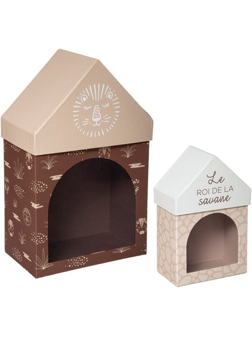Lot de 2 boites de rangement forme hutte - Kiabi