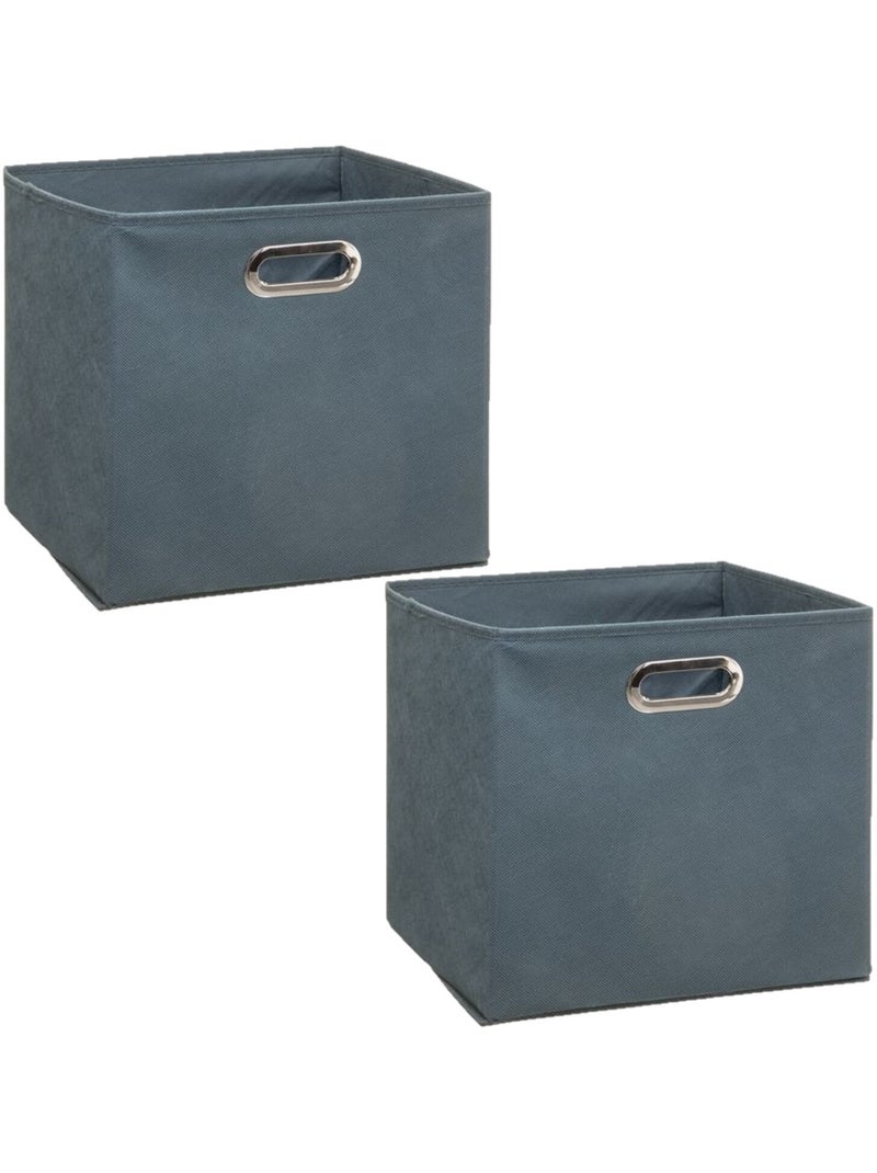 Lot de 2 Boîtes de rangement pliable Bleu - Kiabi