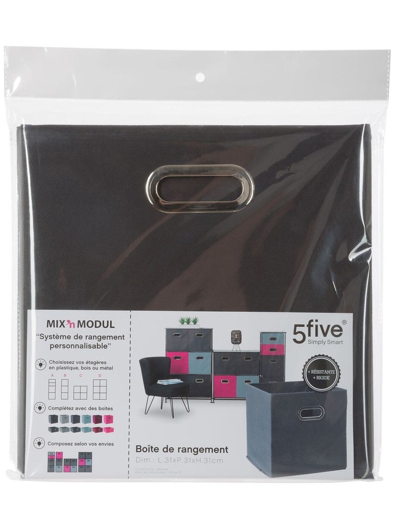 Lot de 2 boites de rangement pliables en tissu MIX'N MODUL Gris - Kiabi