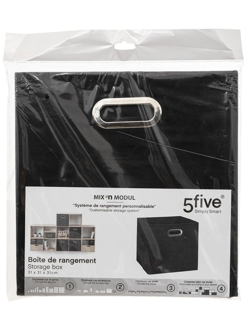Lot de 2 boites de rangement pliables en tissu MIX'N MODUL Noir - Kiabi