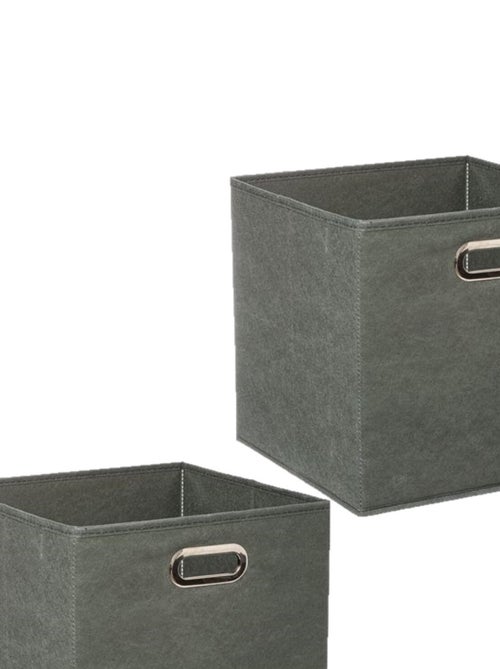 Lot de 2 boites de rangement pliables en tissu MIX'N MODUL - Kiabi