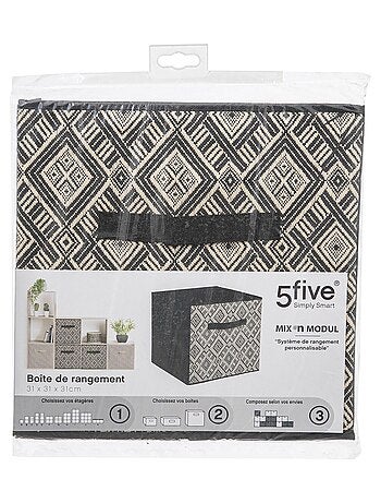 Lot de 2 boites de rangement pliantes motif ethnique MIX'N MODUL