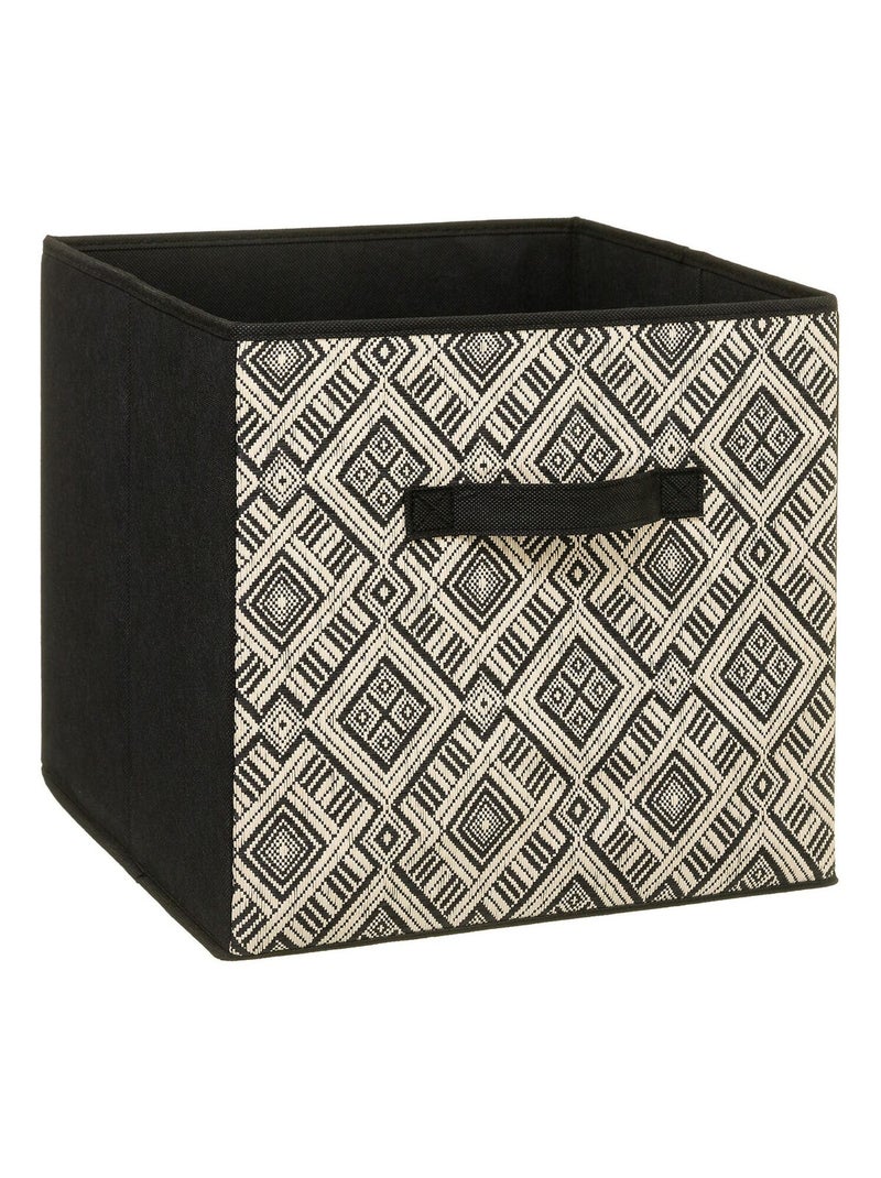 Lot de 2 boites de rangement pliantes motif ethnique MIX'N MODUL Noir - Kiabi