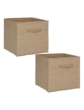 Lot de 2 boîtes de rangement pliants en jute