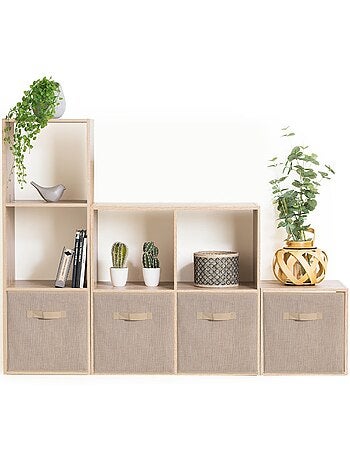 Lot de 2 boîtes de rangement pliants en jute