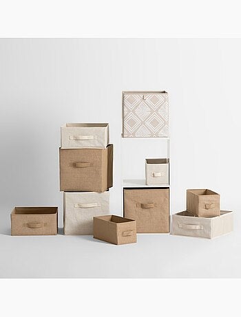 Lot de 2 boîtes de rangement pliants en jute