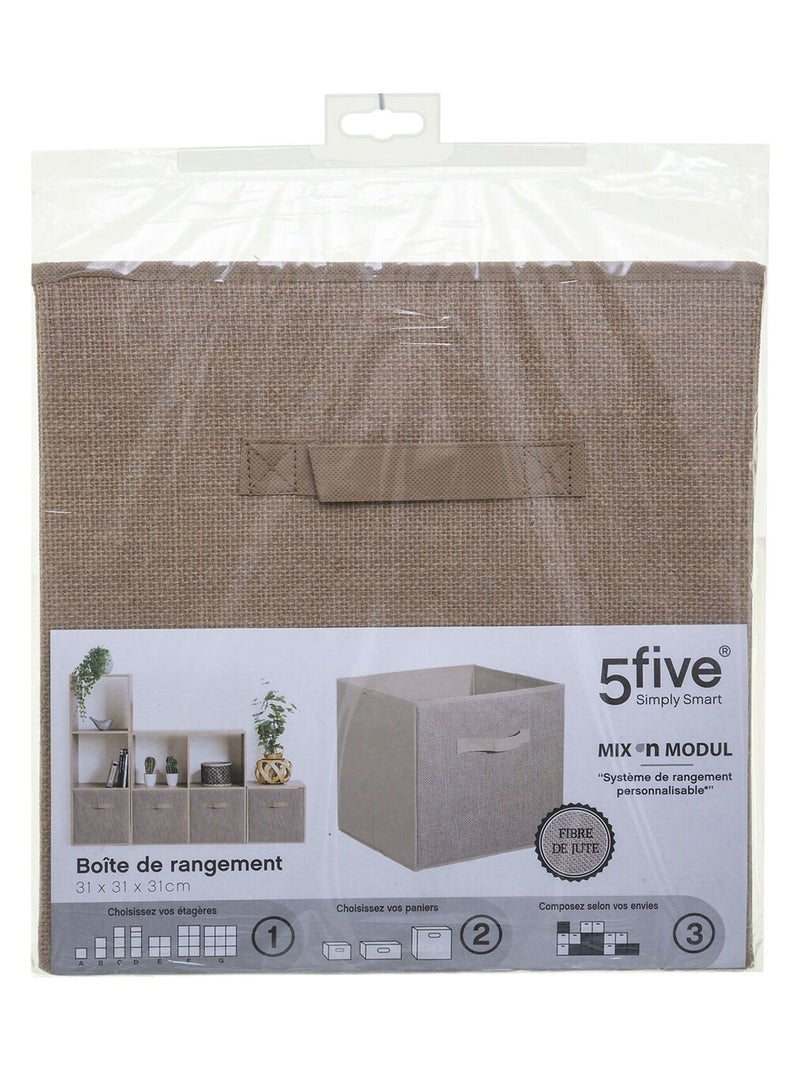 Lot de 2 boîtes de rangement pliants en jute Marron - Kiabi