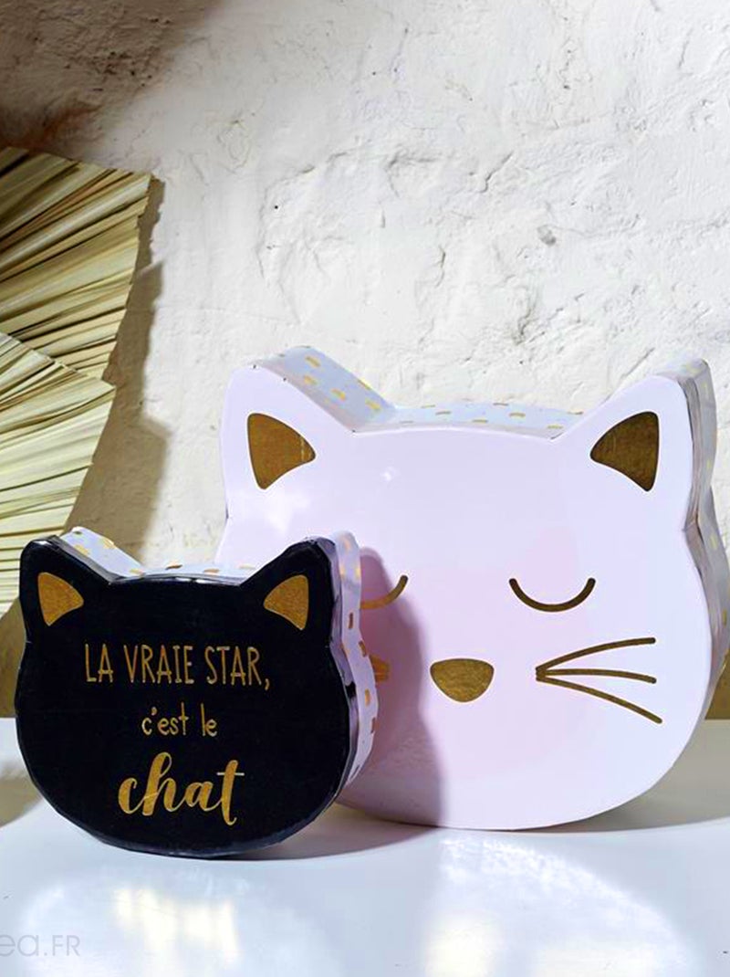 Lot de 2 boites de rangement pour enfant CAT Rose - Kiabi