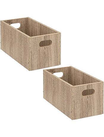 Lot de 2 Boîtes de rangement rectangulaire en MDF