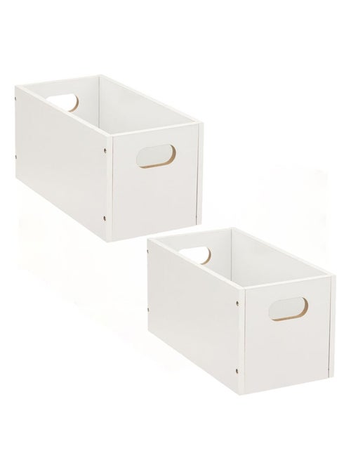 Lot de 2 Boîtes de rangement rectangulaire en MDF - Kiabi