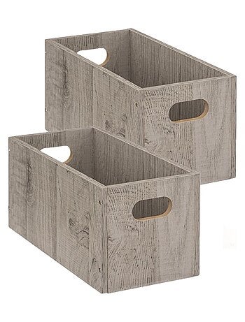 Lot de 2 Boîtes de rangement rectangulaire en MDF
