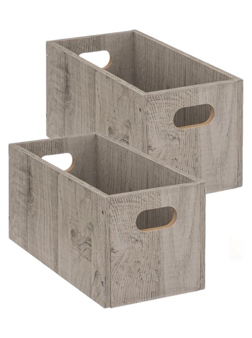 Lot de 2 Boîtes de rangement rectangulaire en MDF - Kiabi