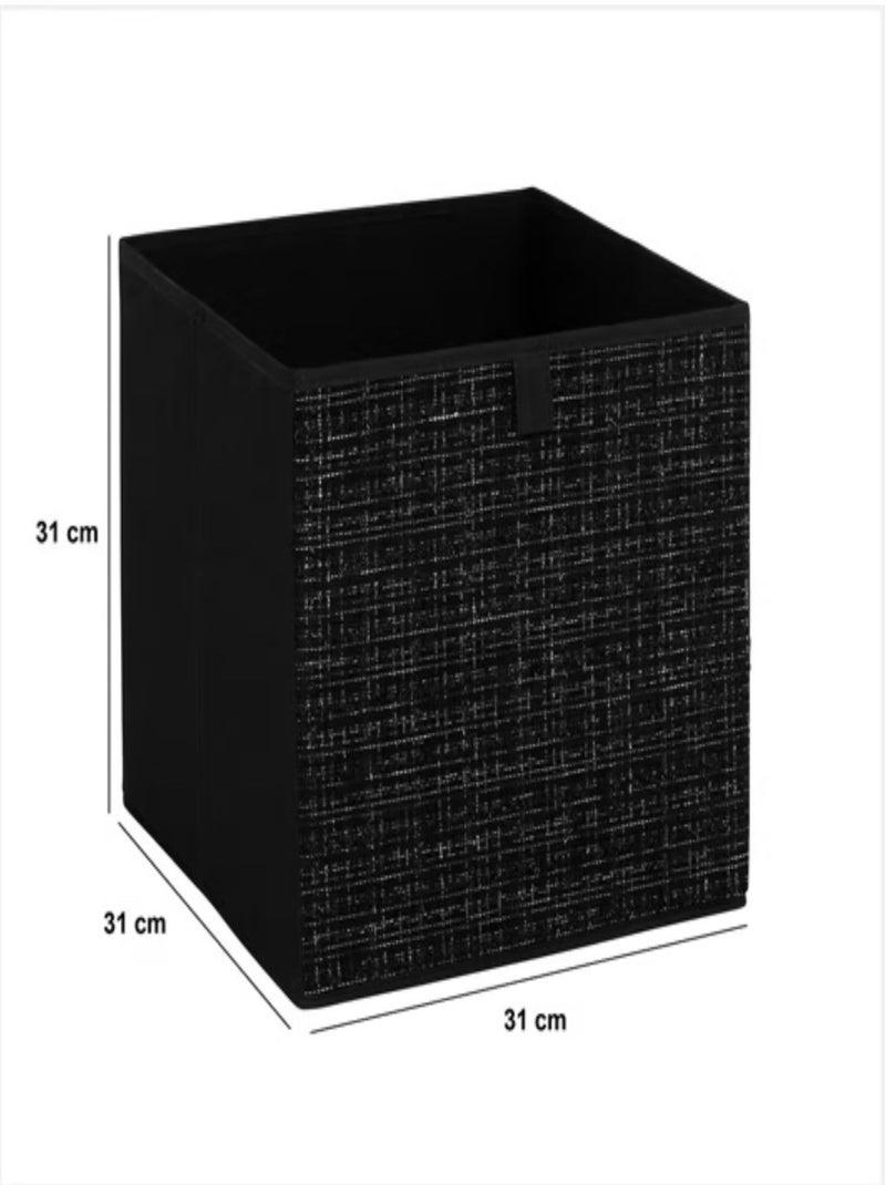 Lot de 2 boites de rangement TWEED Noir - Kiabi