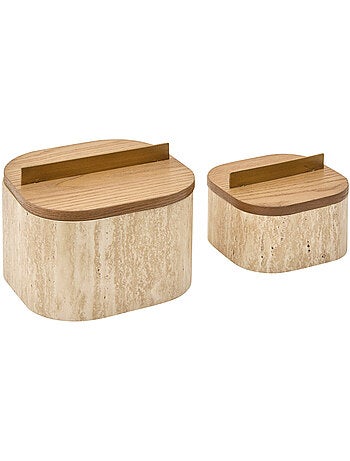 Lot de 2 boîtes déco L14/18cm ANAYA
