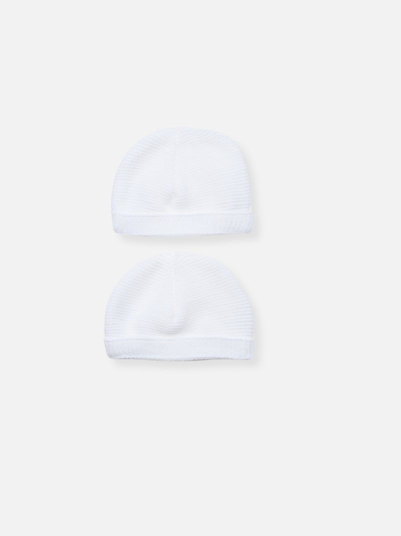 Lot de  2 bonnets Blanc Blanc - Kiabi