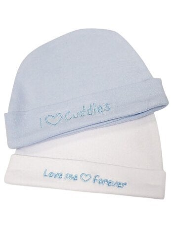 Lot de 2 bonnets bleu/blanc - Prématuré
