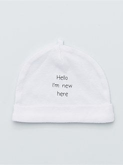 Lot de 2 bonnets coton bio 'éco-conception' - Kiabi