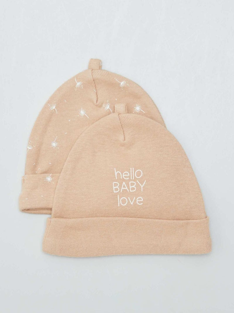 Lot de 2 bonnets de naissance Beige - Kiabi