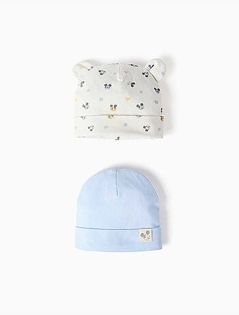 Lot de 2 bonnets en coton avec motif mickey