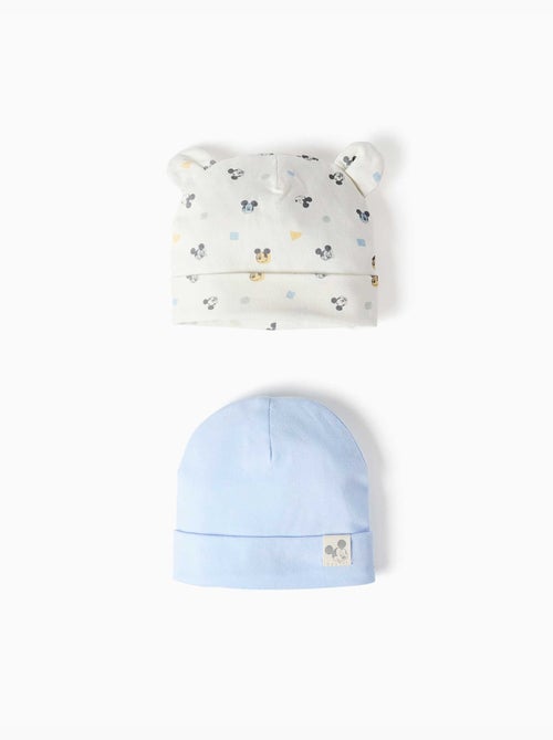 Lot de 2 bonnets en coton avec motif Mickey - Kiabi Lot de 2 bonnets en coton avec motif Mickey - Kiabi