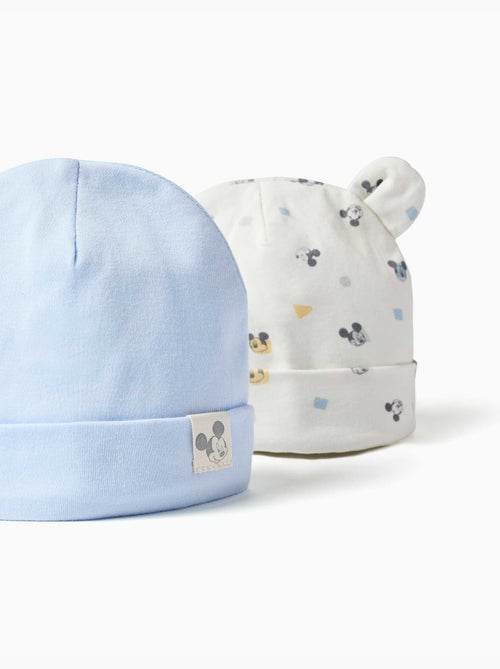 Lot de 2 bonnets en coton avec motif Mickey - Kiabi Lot de 2 bonnets en coton avec motif Mickey - Kiabi