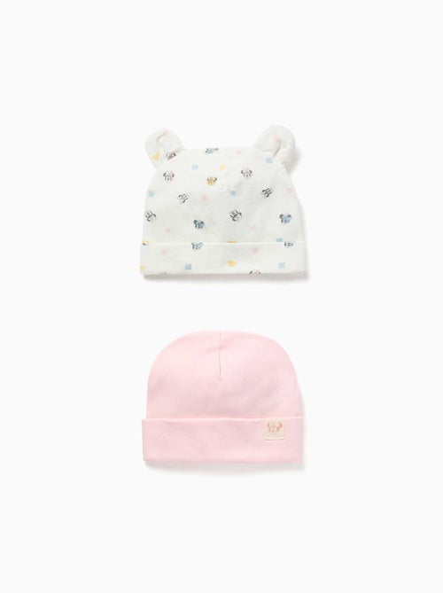Lot de 2 bonnets en coton avec motif Minnie - Kiabi Lot de 2 bonnets en coton avec motif Minnie - Kiabi