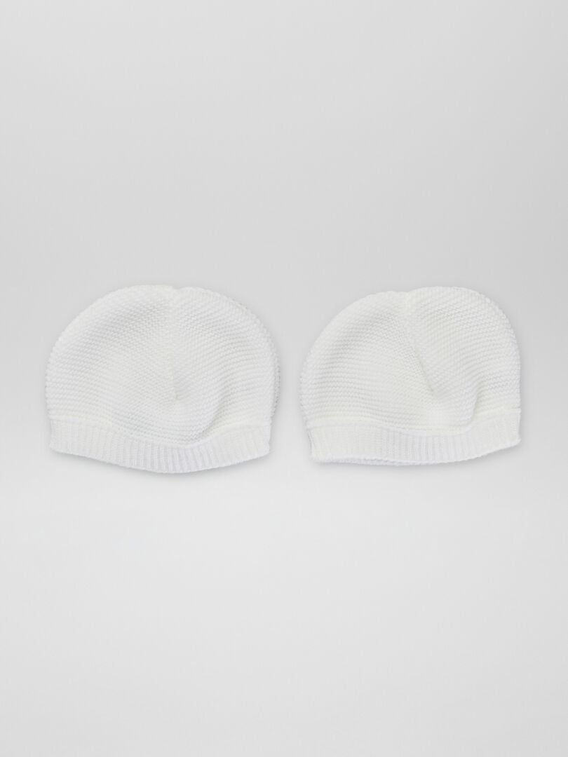 Lot de 2 bonnets 'Manufacture de Layette' - Made in France blanc - Kiabi