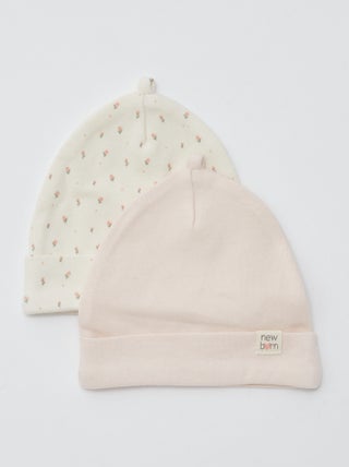 Lot de 2 bonnets nouveau-né