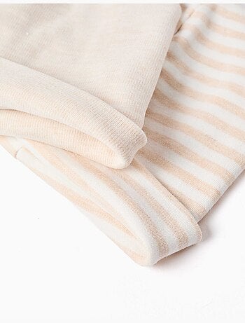 Lot de 2 bonnets uni/à rayures