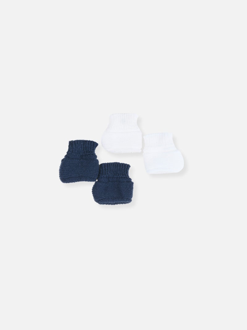 Lot de 2 bottons Blanc Bleu marine - Kiabi