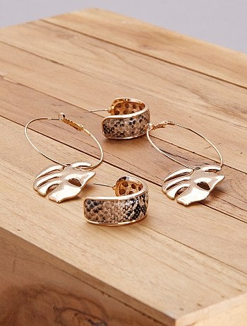 Lot de 2 boucles d'oreilles