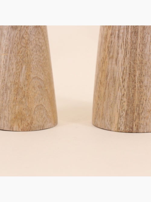 Lot de 2 bougeoirs en manguier 21, 26cm - Kiabi