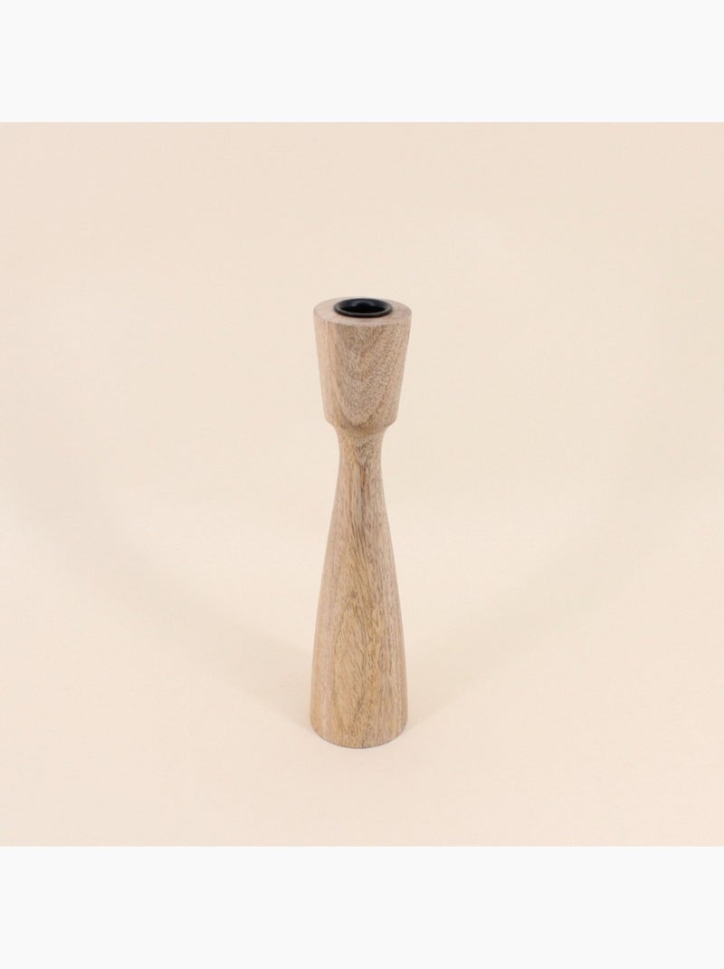 Lot de 2 bougeoirs en manguier 21, 26cm Beige - Kiabi