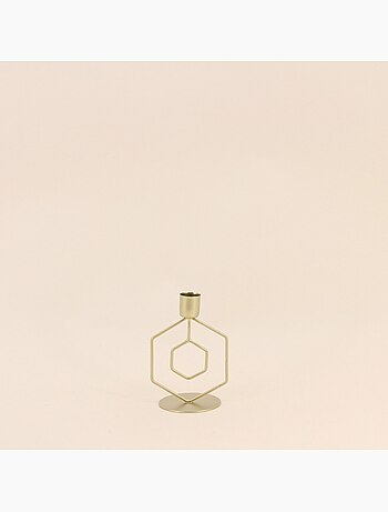 Lot de 2 bougeoirs en métal doré 12cm