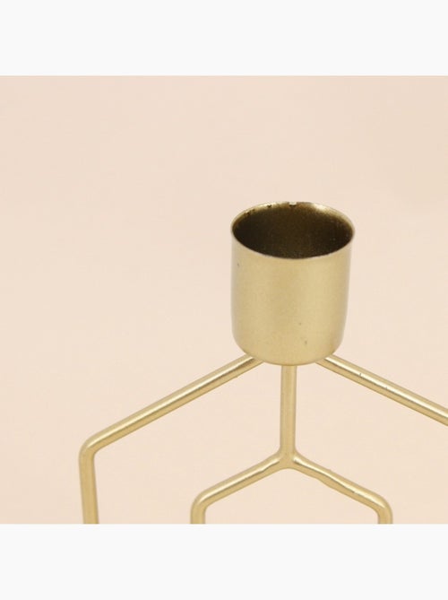 Lot de 2 bougeoirs en métal doré 12cm - Kiabi