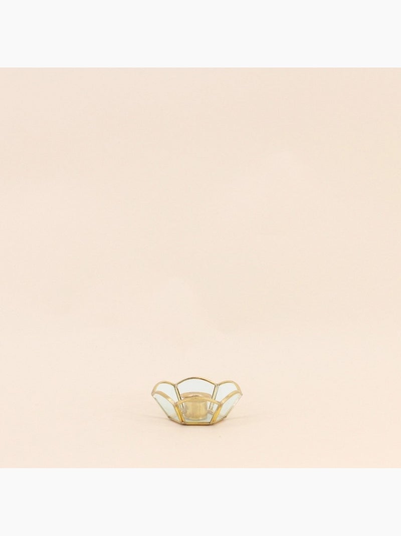 Lot de 2 bougeoirs en verre et métal doré Doré - Kiabi